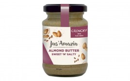 Jus' Amazin Jus' Amazin-Almond Butter Sweet 'N' Salty (Crunchy with flax seeds)-   Glass Jar  125 grams